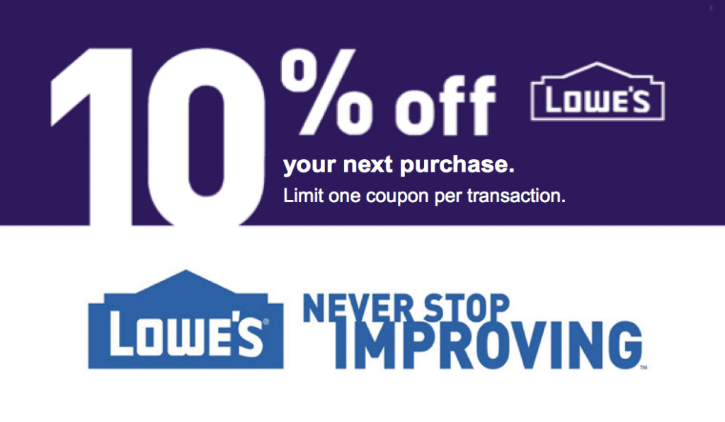 Lowes 10 OFF Printable Coupon Delivered Instantly to your Inbox Quik