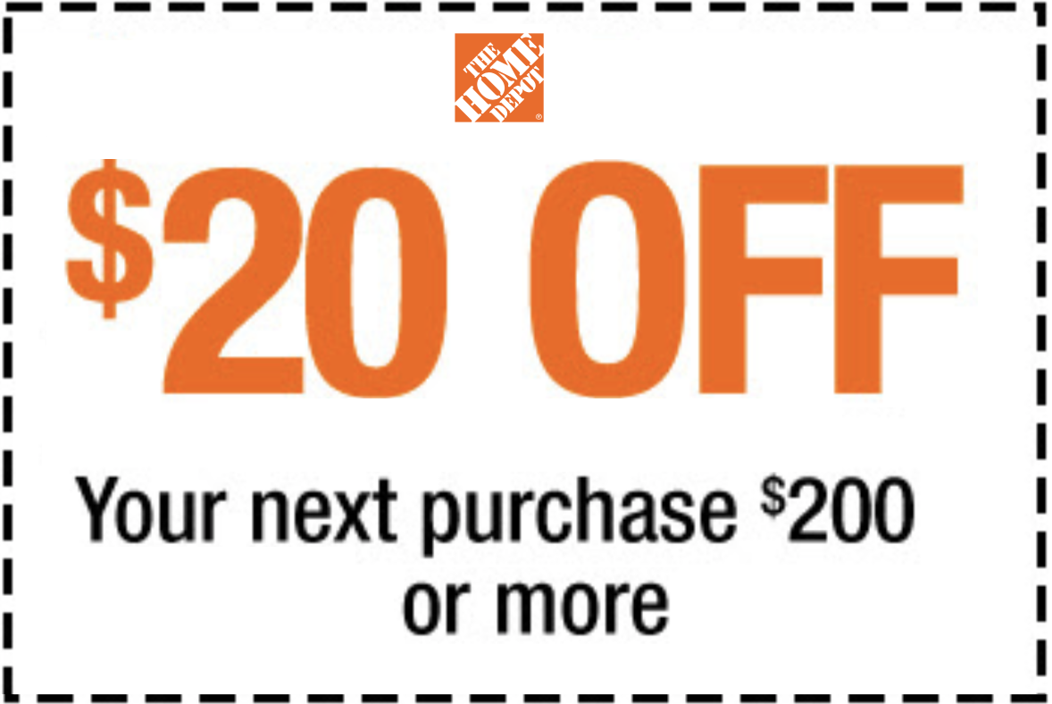 Home Depot $20 Off $200 Printable Coupon Delivered Instantly to your