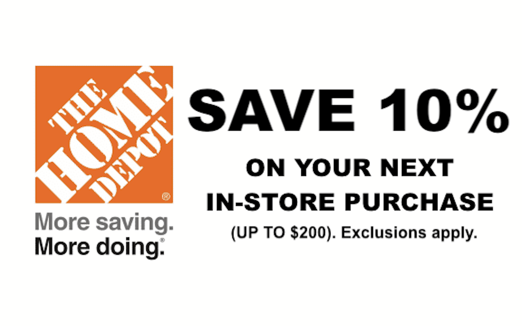 Shop at Home Depot and Save up to $200 